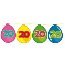  Évszámos lufi füzér 20-as számmal 6 m party kellék