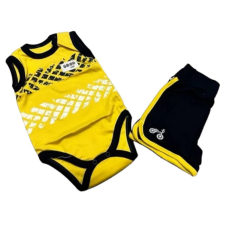 Ewa 2 részes nyári szett - Mustár sárga/Kék 68 babaruha szett