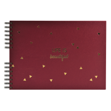 Exacompta fotóalbum (32x22cm, 50old, fekete lap, spirál, fekvő) piros, Life fényképalbum