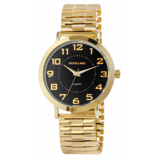  Excellanc férfi karóra fémszíjjal, arany-fekete karóra