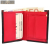 Excellanc piros-fekete pénztárca valódi bőrből, 10x8 cm