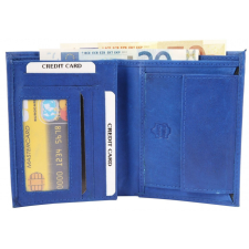  Excellanc uniszex pénztárca valódi bőrből, 12x9 cm, sötétkék II. pénztárca