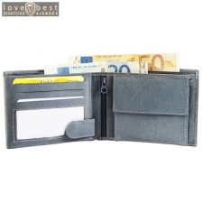 Excellanc uniszex pénztárca valódi bőrből, 9x12 cm, világoskék pénztárca