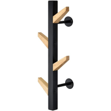 EXCELLIANCE fali fogas, fém + fa, fekete, 50cm bútor