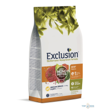 Exclusion Mediterraneo Noble Grain Puppy Beef Medium Breed 3kg kutyaeledel