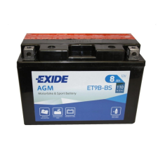 EXIDE YT9B-BS 12V 8Ah 115A AGM bal+ motorkerékpár akkumulátor - 509902 egyéb motorkerékpár alkatrész