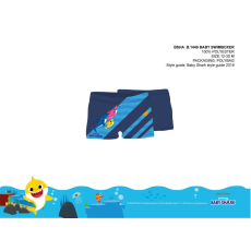 ExityKft. Baby shark baba fürdő boxer kisfiúknak - sötétkék - 86