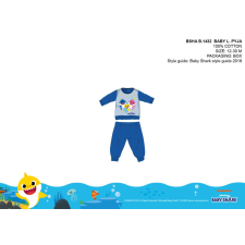 ExityKft. Baby Shark baba pizsama - jersey pamut pizsama - középkék - 92 hálózsák, pizsama