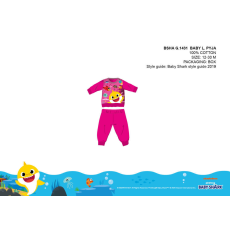 ExityKft. Baby Shark baba pizsama - jersey pamut pizsama - pink - 80
