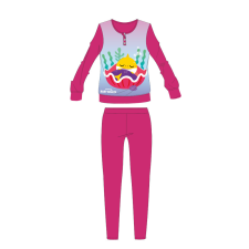 ExityKft. Baby Shark gyerek pizsama kislányoknak - jersey pamut pizsama - pink - 104 gyerek hálóing, pizsama