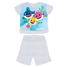 ExityKft. Baby Shark nyári rövid ujjú baba pizsama - pamut jersey pizsama - szürke - 86