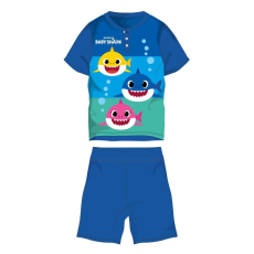 ExityKft. Baby Shark nyári rövid ujjú gyerek pizsama - pamut jersey pizsama - középkék-kék - 104