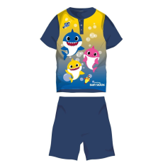 ExityKft. Baby Shark nyári rövid ujjú gyerek pizsama - pamut jersey pizsama - sötétkék - 104