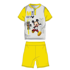 ExityKft. Disney Mickey egér nyári rövid ujjú gyerek pizsama - pamut jersey pizsama - sárga - 116
