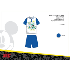 ExityKft. Disney Mickey egér nyári rövid ujjú gyerek pizsama - pamut pizsama - középkék - 116