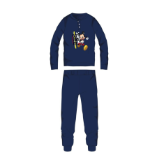 ExityKft. Disney Mickey egér téli pamut gyerek pizsama - interlock pizsama - sötétkék - 116 gyerek hálóing, pizsama