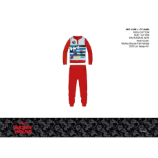 ExityKft. Disney Mickey egér vékony pamut gyerek pizsama - jersey pizsama - piros - 116