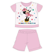 ExityKft. Disney Minnie egér nyári rövid ujjú baba pizsama - pamut jersey pizsama - Minnie Superstar felirattal - világosrózsaszín - 86