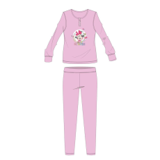 ExityKft. Disney Minnie egér téli pamut gyerek pizsama - interlock pizsama - világosrózsaszín - 134-140
