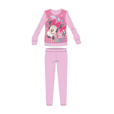 ExityKft. Disney Minnie egér téli pamut gyerek pizsama - interlock pizsama - virág mintával - világosrózsaszín - 122