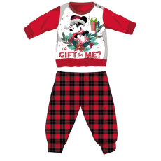 ExityKft. Disney Minnie egér téli vastag karácsonyi baba pizsama - pamut flanel pizsama - piros-fekete - 86