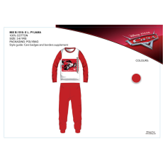 ExityKft. Disney Verdák gyerek jersey pizsama - pamut pizsama - piros - 104