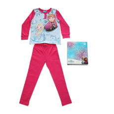 ExityKft. Hosszú vékony pamut gyerek pizsama - Jégvarázs - Anna és Elza mintával Jersey - pink - 134