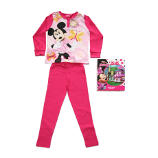 ExityKft. Hosszú vékony pamut gyerek pizsama - Minnie egér - pillangókkal - Jersey - pink - 122