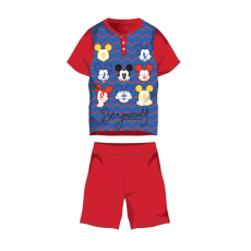 ExityKft. Nyári rövid ujjú gyerek pamut pizsama - Disney Mickey egér - Be yourself felirattal - piros - 104