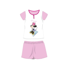ExityKft. Nyári rövid ujjú gyerek pamut pizsama - Disney Minnie egér - Minnie felirattal - világosrózsaszín - 104