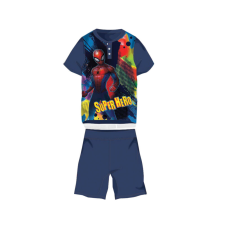 ExityKft. Nyári rövid ujjú gyerek pamut pizsama - Pókember - Super Hero felirattal - sötétkék - 116 gyerek hálóing, pizsama