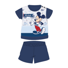 ExityKft. Nyári rövid ujjú pamut baba pizsama - Disney Mickey egér - csíkos - sötétkék - 80 gyerek hálóing, pizsama