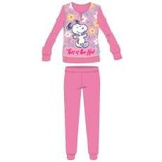ExityKft. Snoopy hosszú vékony pamut gyerek pizsama - jersey pizsama - rózsaszín - 98