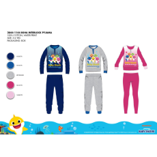 ExityKft. Téli pamut interlock gyerek pizsama - Baby Shark - pink - 110