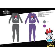 ExityKft. Téli pamut interlock női pizsama - Disney Minnie egér - Morning Face felirattal - lila - L