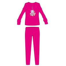 ExityKft. Unikornis pamut flanel pizsama - téli vastag gyerek pizsama - pink - 116