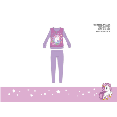 ExityKft. Unikornis vékony pamut gyerek pizsama - jersey pizsama - lila - 128