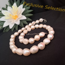  Exkluzív édesvízi gyöngysor, 1,2 cm-es. ékszer szett