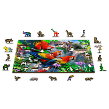 Exkluzív EKO WOODEN CITY 2 az 1-ben papagáj sziget fa puzzle puzzle, kirakós