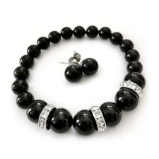 Exkluzív Swarovski kristály szett - nyaklánc-fülbevaló - Black ékszer szett