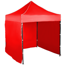Expodom Gyorsan összecsukható sátor 2x2 m – acél, Piros, 3 oldalfal sátor