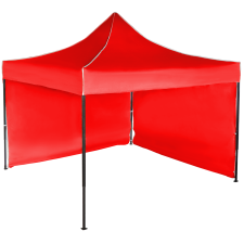 Expodom Gyorsan összecsukható sátor 3x3 m – acél, Piros, 2 oldalfal sátor