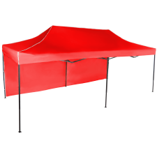Expodom Gyorsan összecsukható sátor 3x6 m - acél, Piros, 1 oldalfal sátor