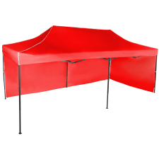 Expodom Gyorsan összecsukható sátor 3x6 m - acél, Piros, 2 oldalfal sátor