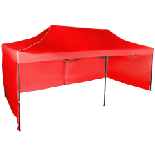 Expodom Gyorsan összecsukható sátor 3x6 m - acél, Piros, 3 oldalfal sátor