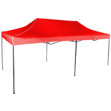 Expodom Gyorsan összecsukható sátor 3x6 m - acél, Piros, Oldalfalak nélkül sátor