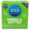 EXS Ribbed &amp; Dotted redőzött, rücskös felületű óvszer (3 db)
