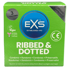 EXS Ribbed &amp; Dotted redőzött, rücskös felületű óvszer (3 db) óvszer