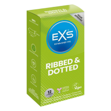 EXS Ribbed, Dotted and Flared - pontozott óvszer (12 db) óvszer