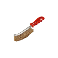 Extol Drótkefe hajlított, műanyag nyél; rezezett, 24cm, 30mm szálhossz kőműves és burkoló szerszám